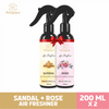 Naturayas Luxury Air Freshener Combo (Sandalwood + Rose) | No Gas, No Alcohol Long Lasting Room Spray Mist (200ml x 2 Pack)